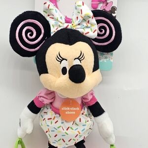 Disney Baby Minnie Mouse On-The-Go Activity Toy Stroller Crib Click-Clack Shoes